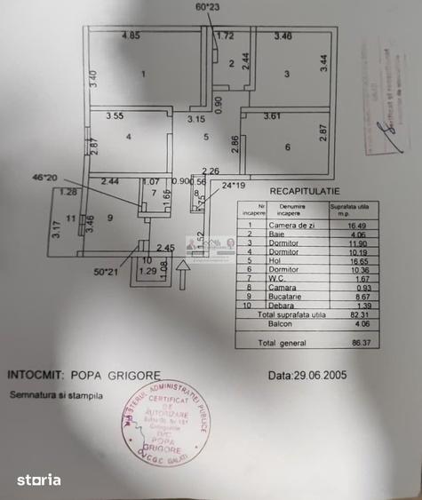 Apartament cu 4 camere decomandat în Străoane