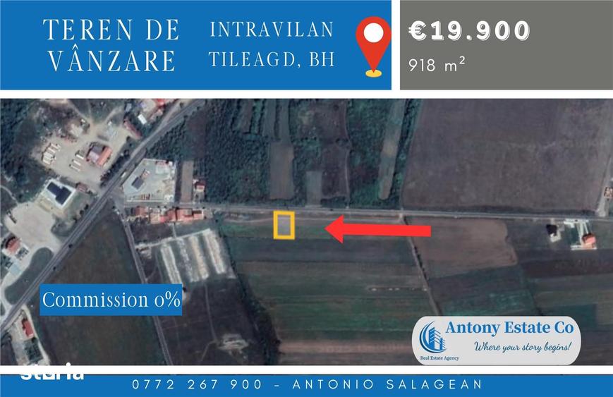 Teren de 918 mp, în Tileagd