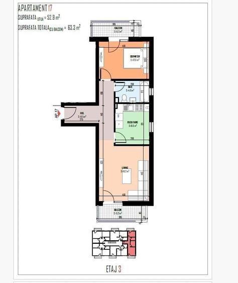 Apartament cu 2 camere decomandat în Est
