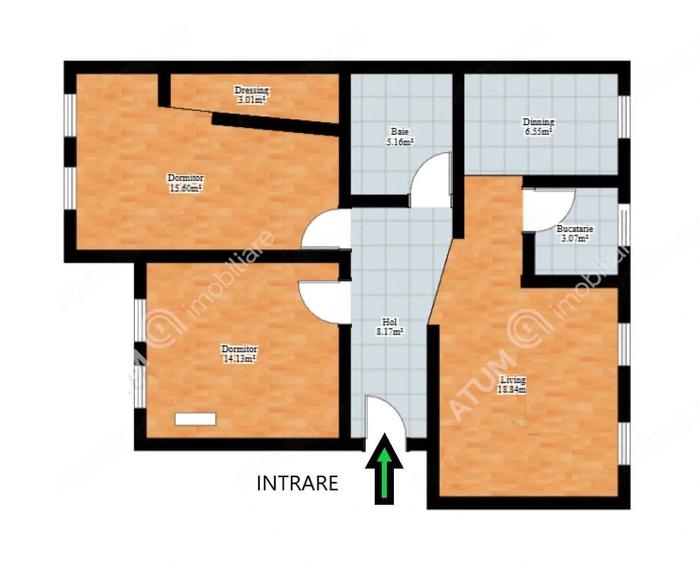Apartament 3 camere decomandate 2 balcoane etaj 1 zona centrala Sibiu - 7