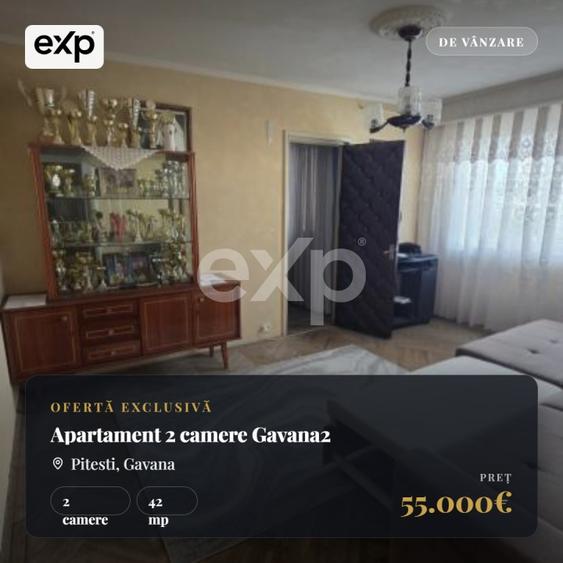 Apartament cu 2 camere semidecomandat, mobilat în Găvana