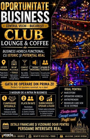 Preluare Business HoReCa premium in Centrul Vechi