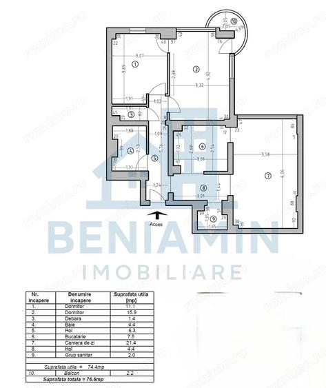 Apartament cu 3 camere decomandat în Ultracentral