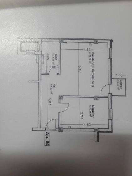 Apartament cu 2 camere decomandat în Florești