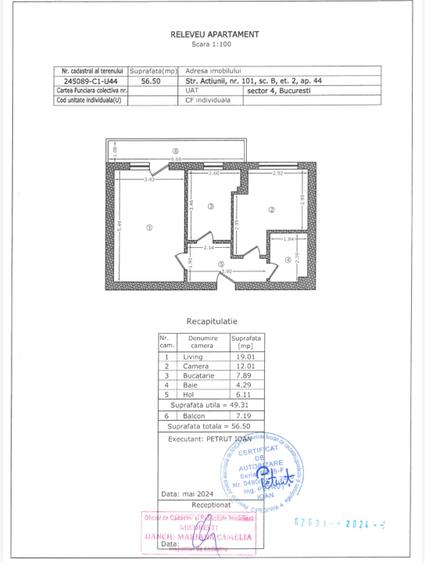 Apartament cu 2 camere decomandat în Berceni