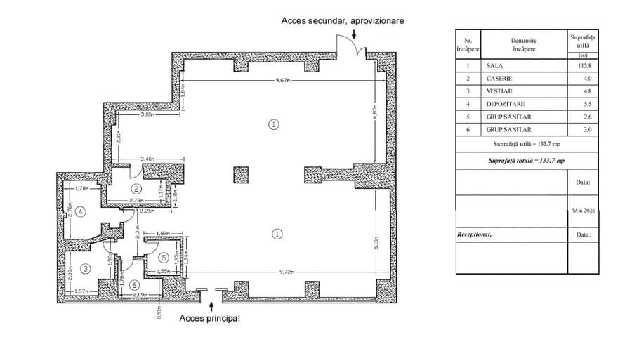 Spațiu comercial, de 135 mp, în Brâncoveanu