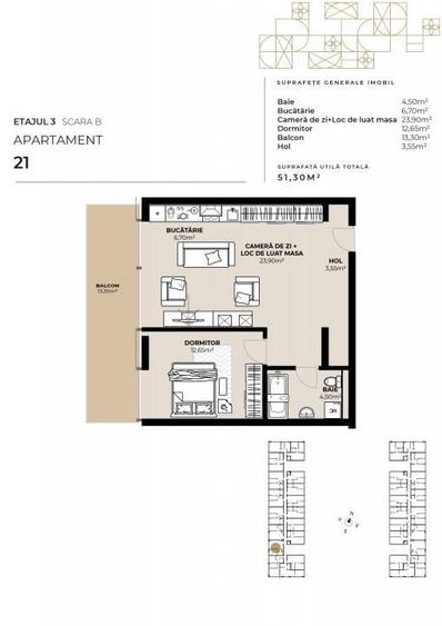 Apartament cu 2 camere în Gară