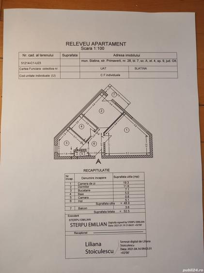 Apartament cu 3 camere semidecomandat în Central