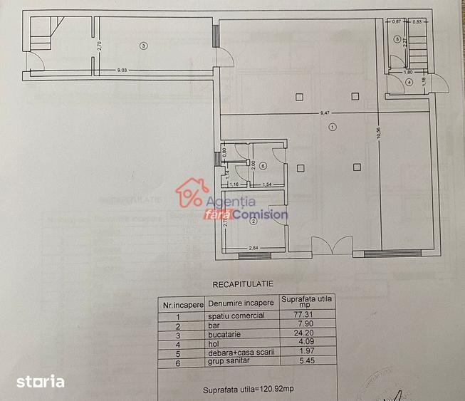 Spațiu comercial, de 114 mp, în Podul de Fier