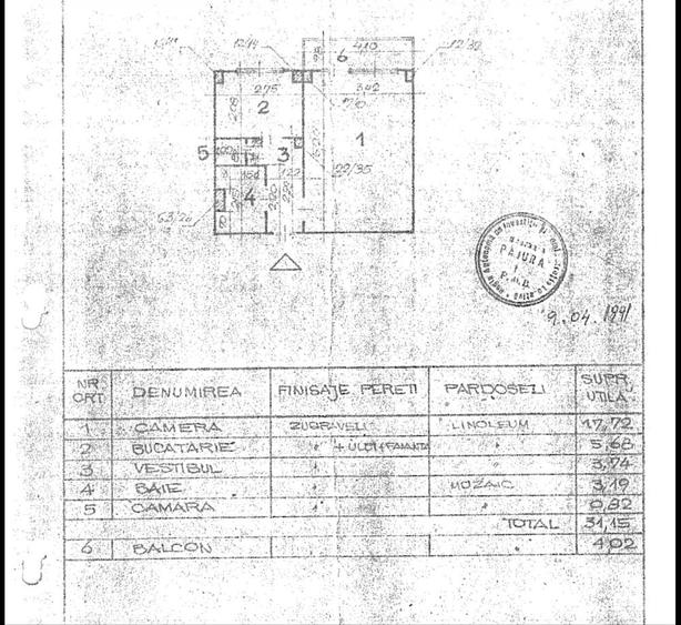 Garsonieră decomandată în Arcul de Triumf