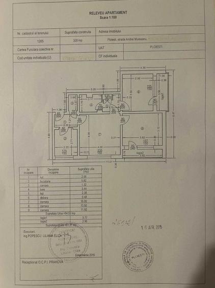 Apartament cu 3 camere semidecomandat în Cina