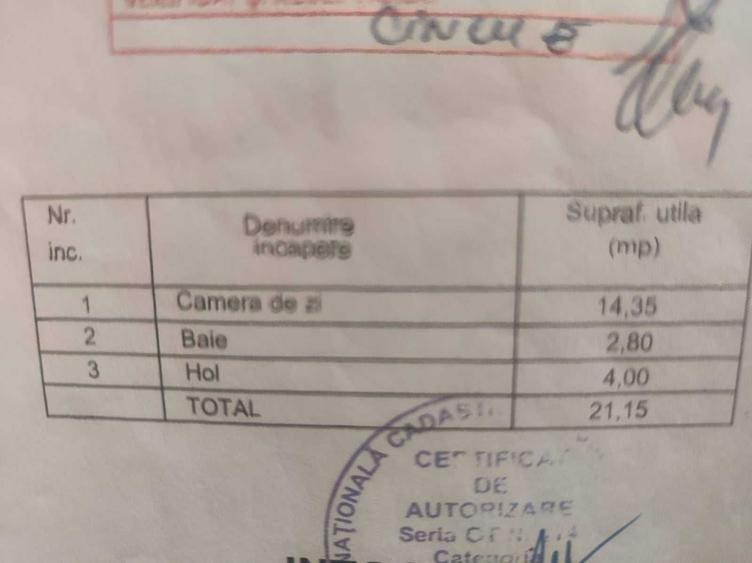 Garsonieră decomandată în Zahana