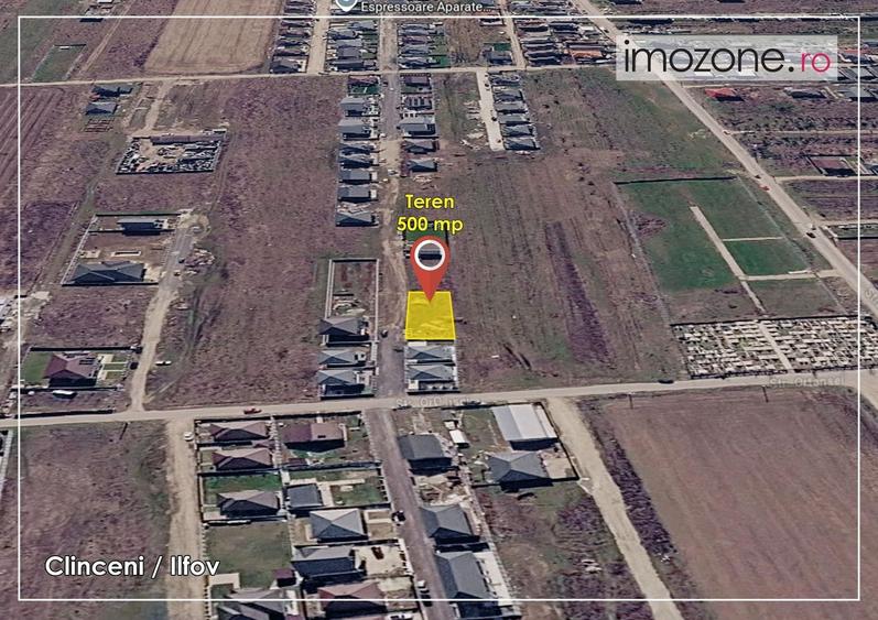 Teren Construcții intravilan de 500 mp, în Clinceni