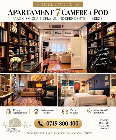 Apartament cu 7 camere în Cișmigiu