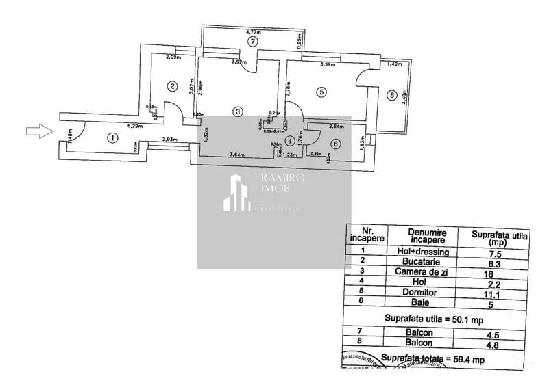 Apartament cu 2 camere decomandat, mobilat în Viilor