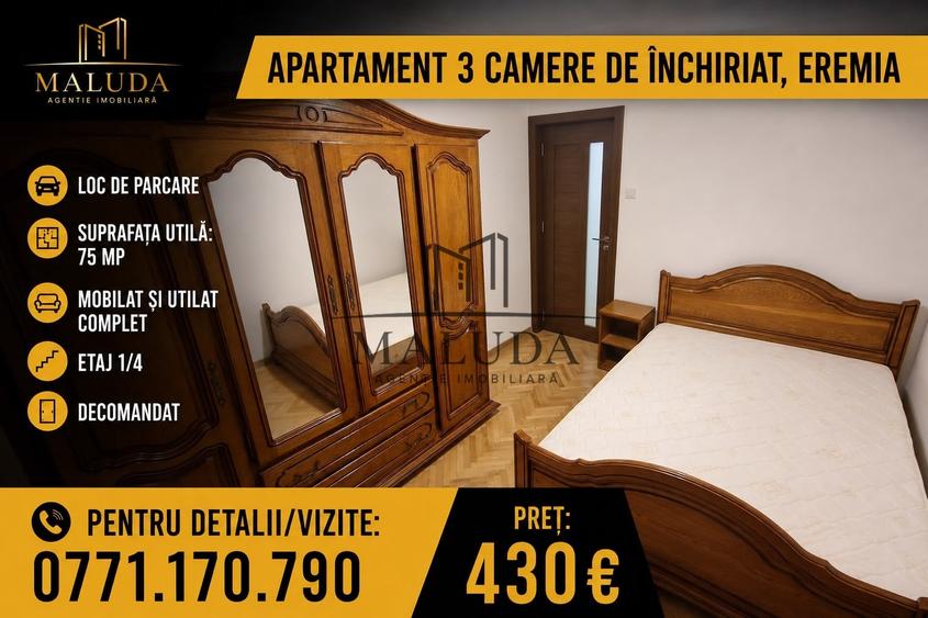 Apartament 3 camere de inchiriat, Eremia - 1