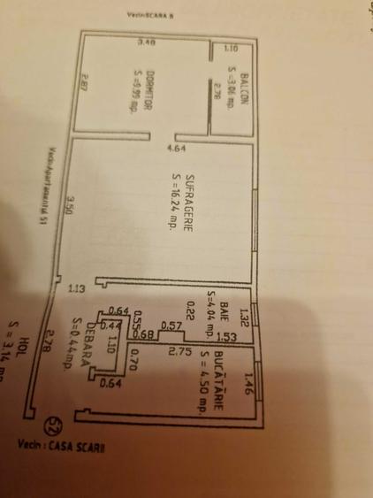 Apartament cu 2 camere semidecomandat în Sud