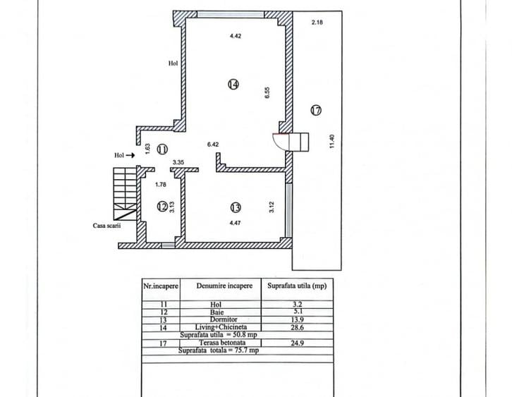 Apartament cu 2 camere semidecomandat, mobilat în Mamaia-Sat