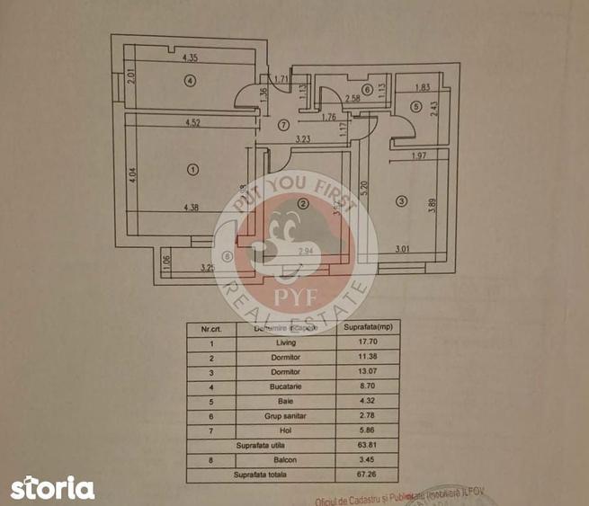 Apartament cu 3 camere decomandat în Militari