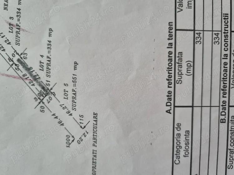 Teren de 334 mp, în Adunații-Copăceni
