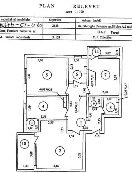 Apartament cu 3 camere decomandat în Central