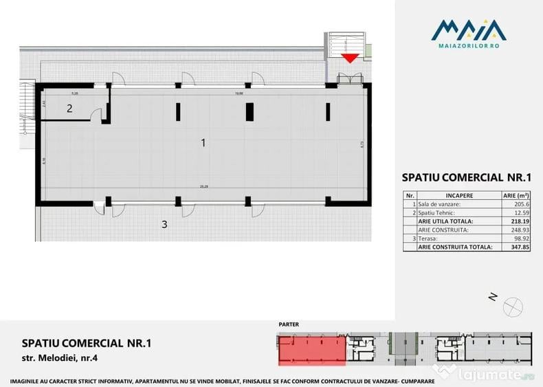 Spațiu comercial, de 218 mp, în Central