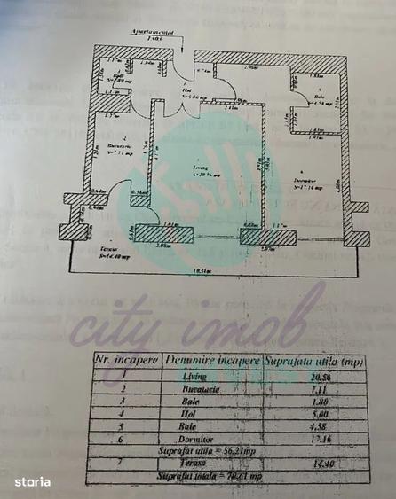Apartament cu 2 camere decomandat în Văcăresti