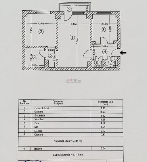 Parc IOR, Campia Libertatii, 2 camere bl. 1988, 54 mp, et. 2, oportunitate - 7