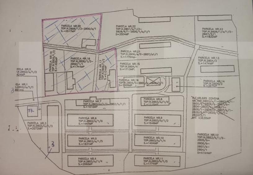Platforma industrială 13 parcele cu hale, total 2.5 ha, post trafo - 8