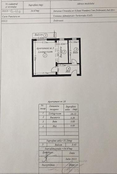Garsonieră semidecomandată în Dobroești