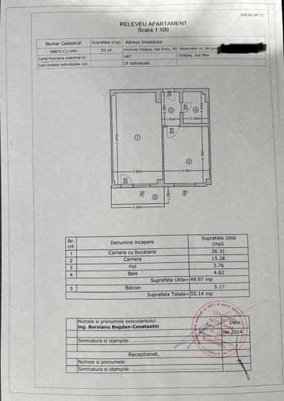 Apartament cu 2 camere decomandat în Roșu