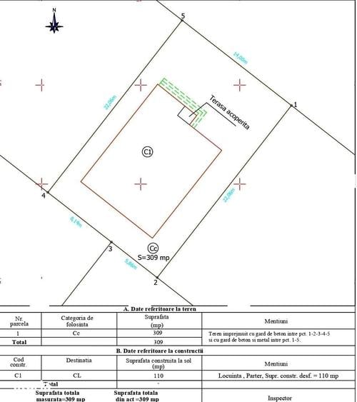 Casă cu 3 camere cu Teren 309 Mp în Central