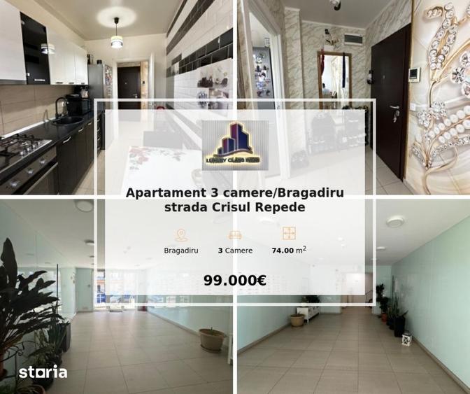 Apartament cu 3 camere, mobilat în Central