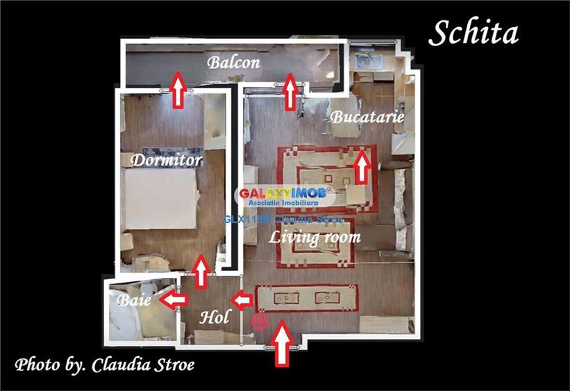 Apartament cu 2 camere semidecomandat, mobilat în Brâncoveanu