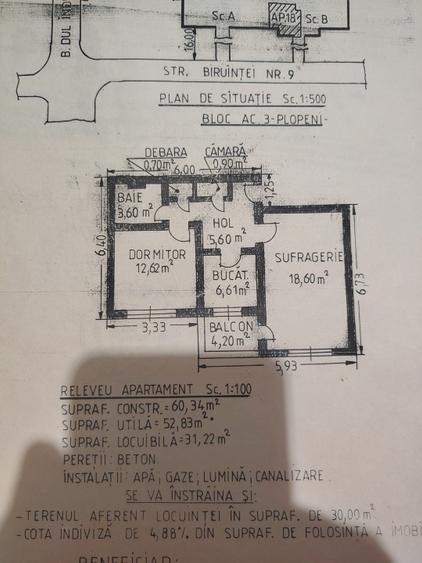 Apartament cu 2 camere decomandat în Central
