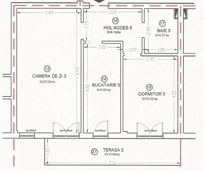 Apartament cu 2 camere decomandat, mobilat în Ronaț