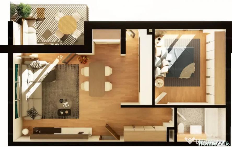 Apartament cu 2 camere decomandat în Între Lacuri