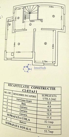 Casă individuală cu 4 camere cu Canalizare în Hlincea