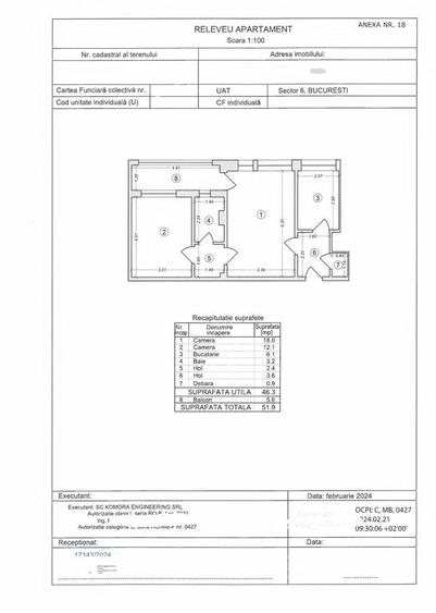Apartament cu 2 camere, mobilat în Militari