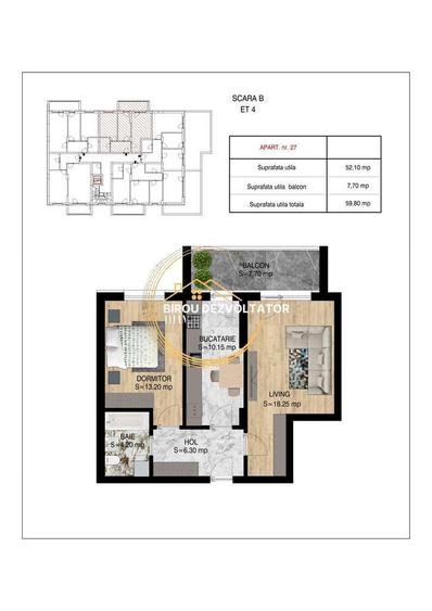 Apartament cu 2 camere decomandat în Titan — fotografia 1
