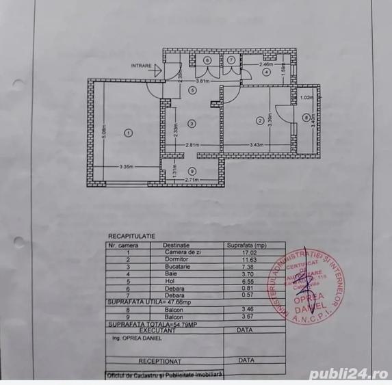 Apartament cu 2 camere decomandat în Dacia