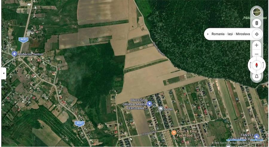 Teren de 2000 mp, în Miroslava