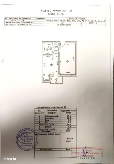 Apartament cu 2 camere semidecomandat în Berceni