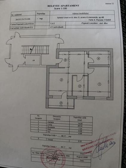 Apartament cu 2 camere decomandat în Central