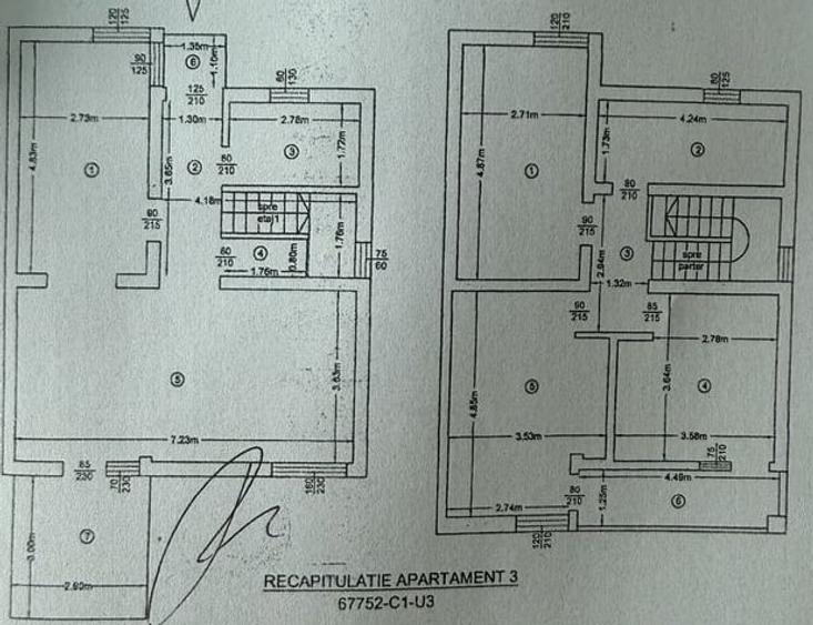 Duplex cu 4 camere cu Canalizare în Popas Păcurari