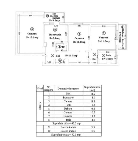 Apartament 3 camere de vânzare, 65 mp – zona Girocului - 10