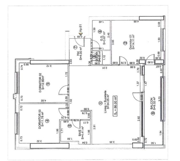Apartament cu 4 camere semidecomandat, mobilat în Circumvalațiunii