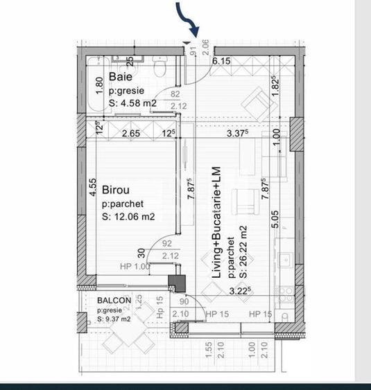 Studio spatios 42,67 mp + balcon 9 mp, Etaj 2 | Parcare subterana - 4