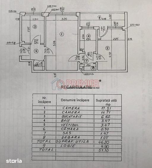 Apartament cu 2 camere semidecomandat în Iancului