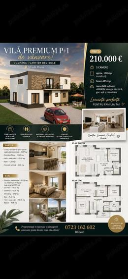Casă cu 5 camere cu Teren 450 Mp în Cumpăna